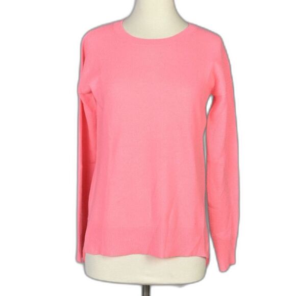 Aqua Cashmere Coral Long Sleeve Crew Neck Sweater Size XS - Picture 1 of 5